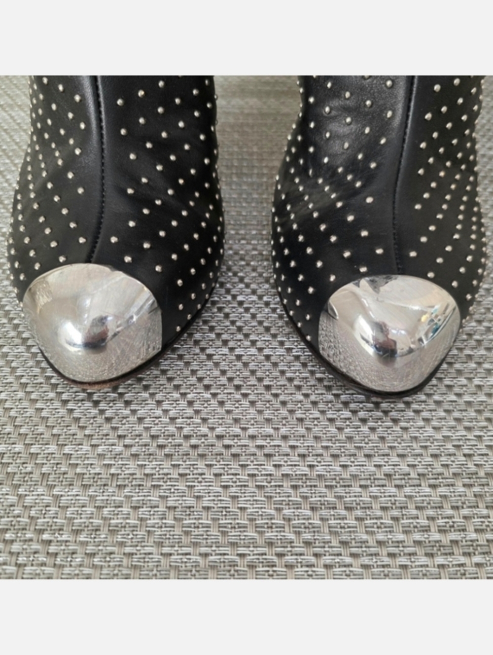 Giuseppe Zanotti Black Leather Silver Studded Buckle Stiletto Boots - EU 39 - Picture 5 of 16